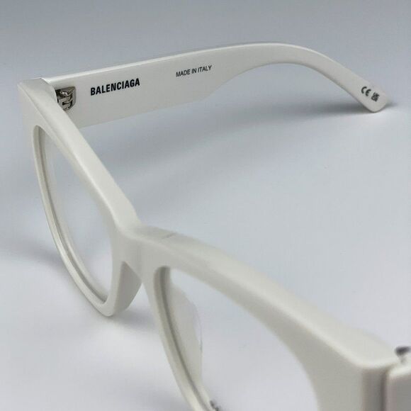 NEW Balenciaga BB0263O 003 White Square Unisex Eyeglasses - Picture 8 of 11